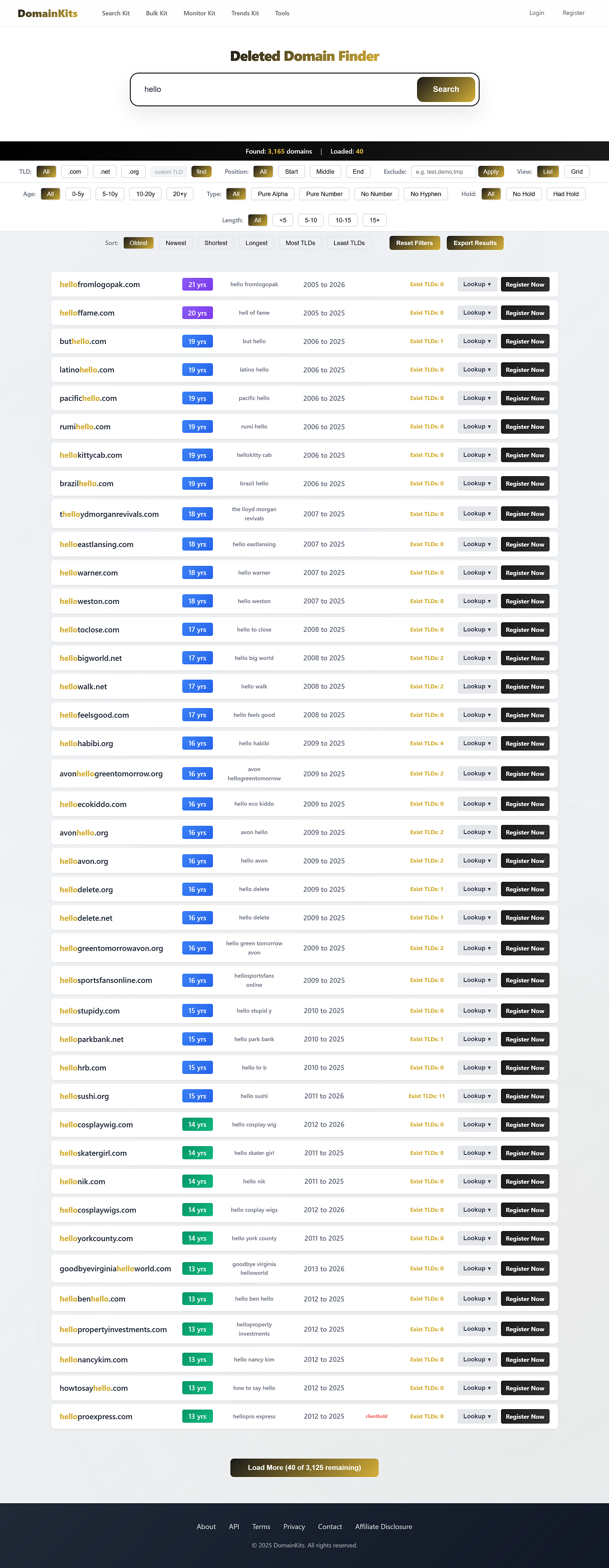 Deleted Domain Finder