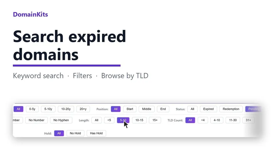 How to search expired domains on DomainKits